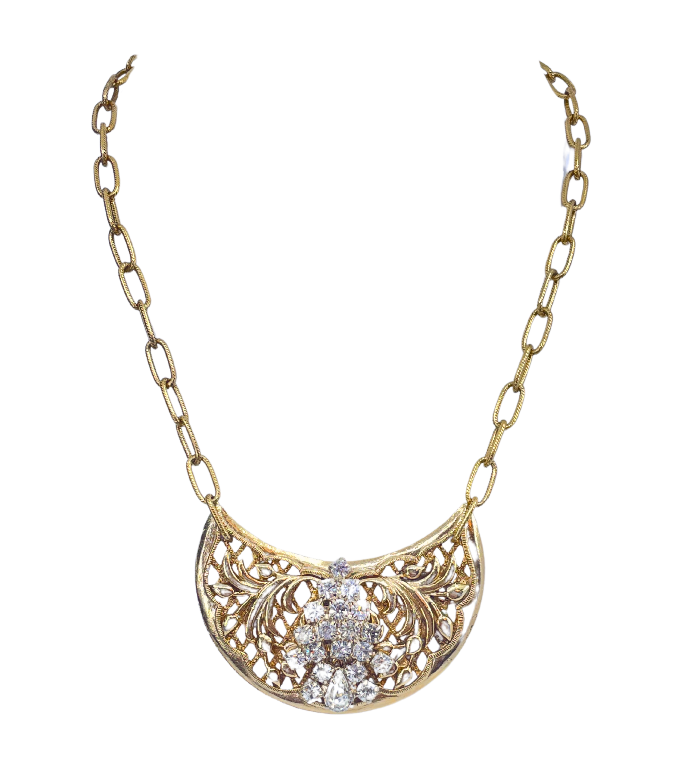 Vintage Chunky Rhinestone Necklace (21B13) - HospiceSENB